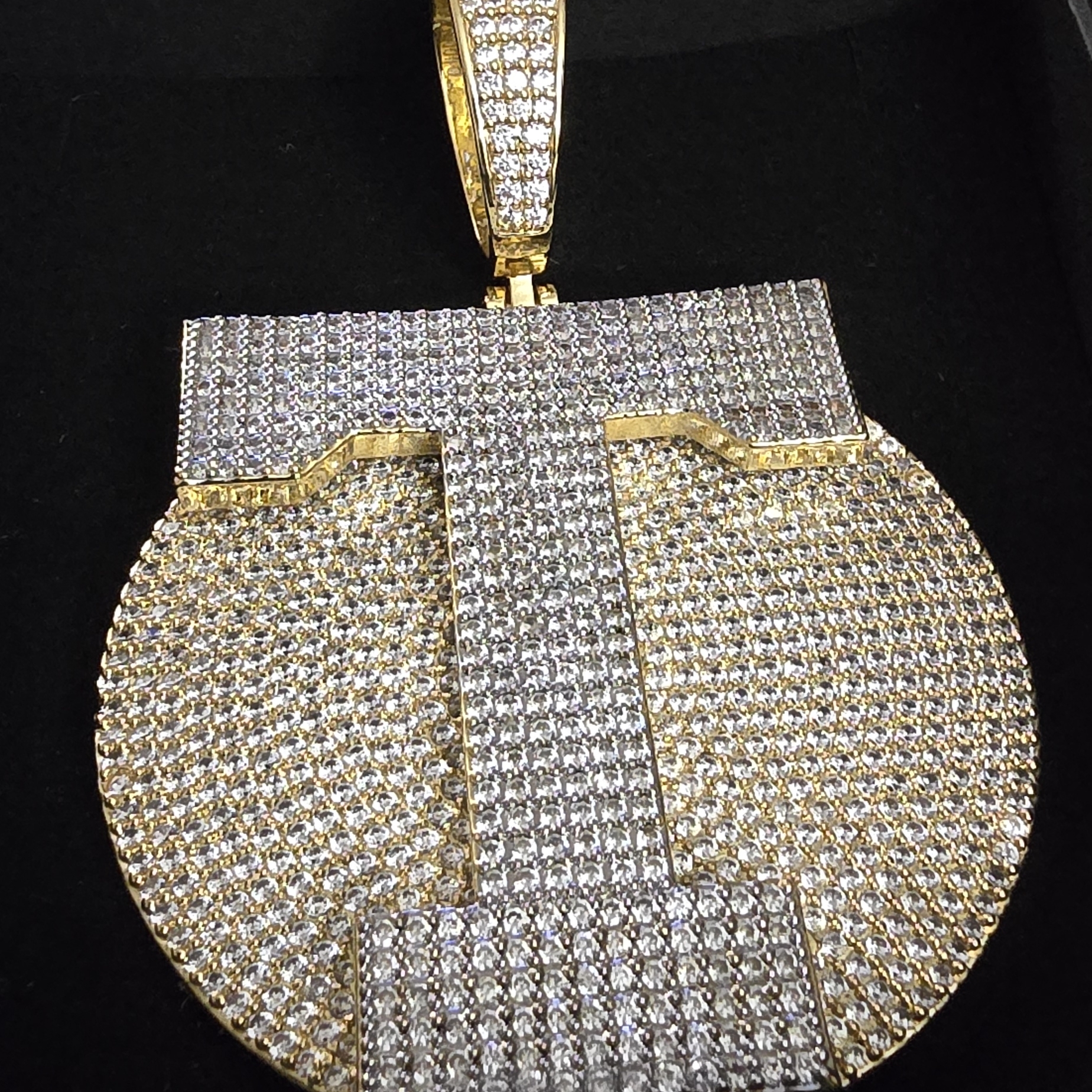 Sparkling Gold And Silver Initial T Pendant